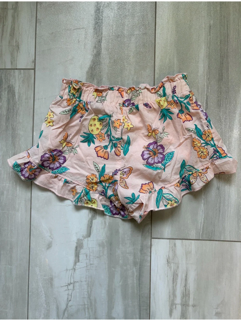 Carters Cotton Cottage Pink Floral Shirt & Ruffled Shorts Matching Set Girls 4T - Picture 7 of 13